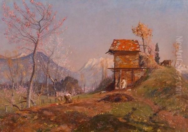 The Old Cottage Oil Painting by David Murray