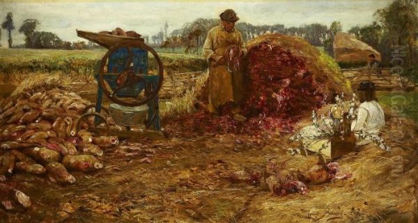 The Turnip Harvest Oil Painting by David Murray