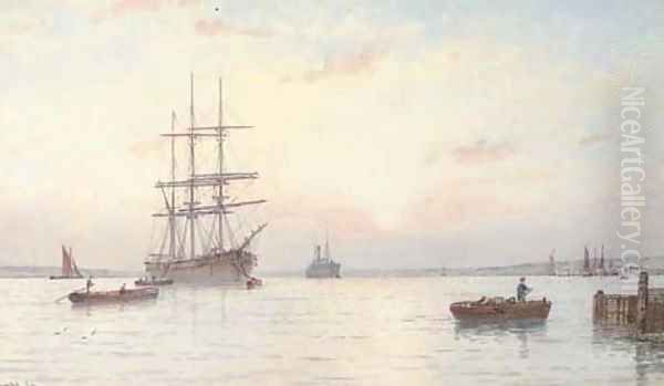 Sunset on Southampton Water Oil Painting by George Stanfield Walters