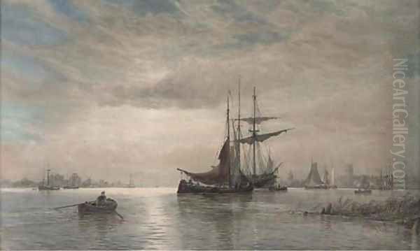 Moonlight, Holland Oil Painting by George Stanfield Walters