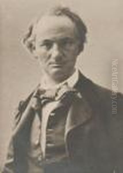 Copy Of A Portrait Of Charles Baudelaire Oil Painting by Paul Nadar