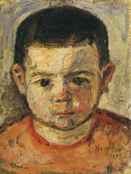 Little Boy Oil Painting by Istvan Nagy