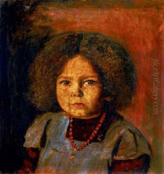 Little Girl Oil Painting by Istvan Nagy