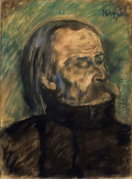 Portrait Of A Man Oil Painting by Istvan Nagy