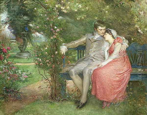 Gather Ye Rosebuds While Ye May, 1905 Oil Painting by Theodore Blake Wirgman