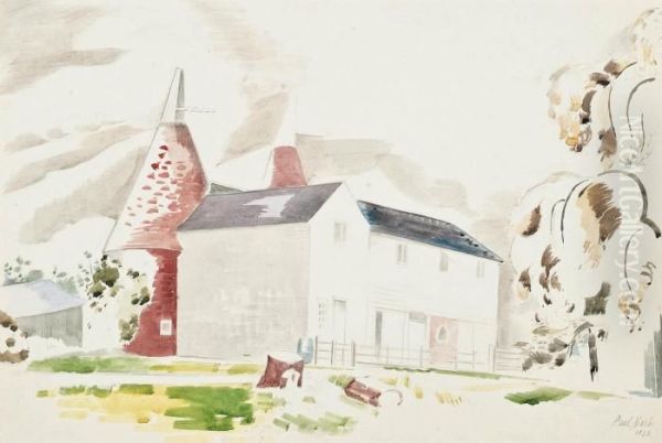 The Oast House At Owley, Kent Oil Painting by Paul Nash