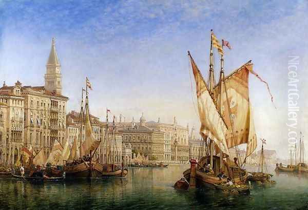 The Doge's Palace From The Entrance To The Grand Canal Oil Painting by William Wilde