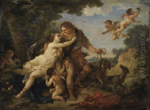 Venus Et Adonis Oil Painting by Charles Joseph Natoire