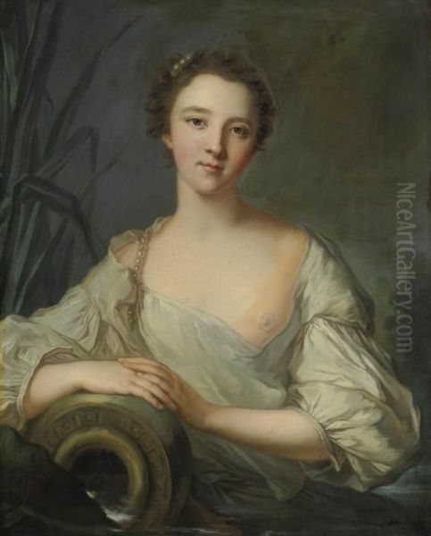 Portrait Of Louise Henriette De Bourbon-conti Oil Painting by Jean-Marc Nattier