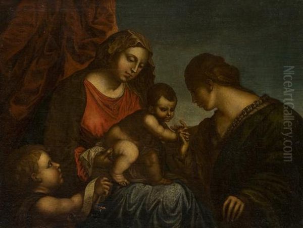 Matrimonio Mistico Di Santa Caterina Oil Painting by Jacopo Negretti