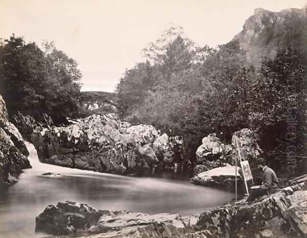 The Lledr Bridge, near Bettws-y-coed Oil Painting by Clarence Henry White