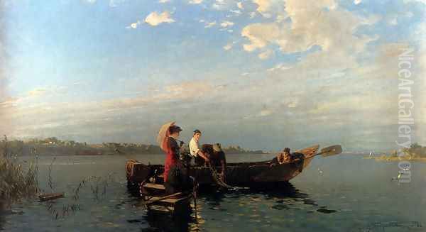 An Afternoon's Boating Oil Painting by Joseph Wopfner