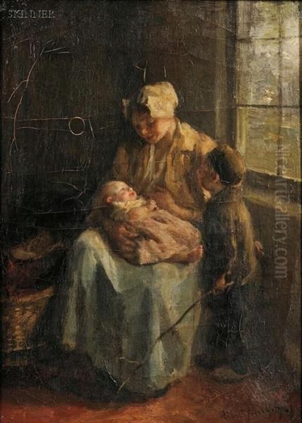 A Mother's Love Oil Painting by Albert Neuhuys