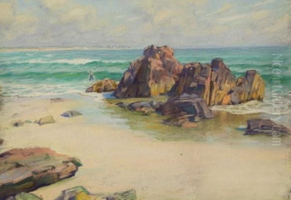 Rocky Shore Oil Painting by Abraham Neumann