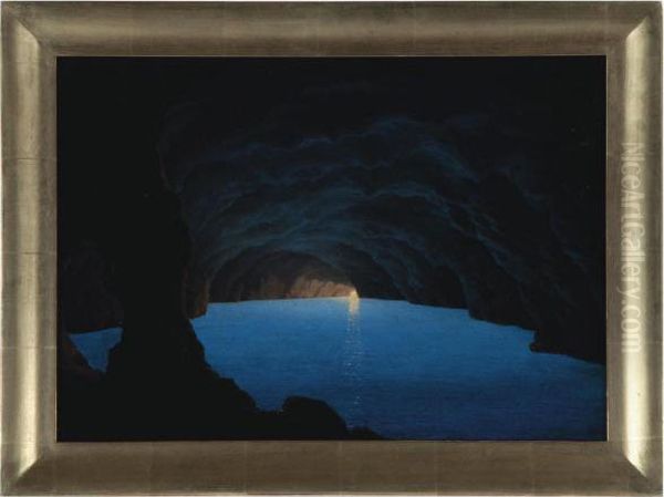 Grotto Azuri, Capri Oil Painting by Carl Johan Neumann