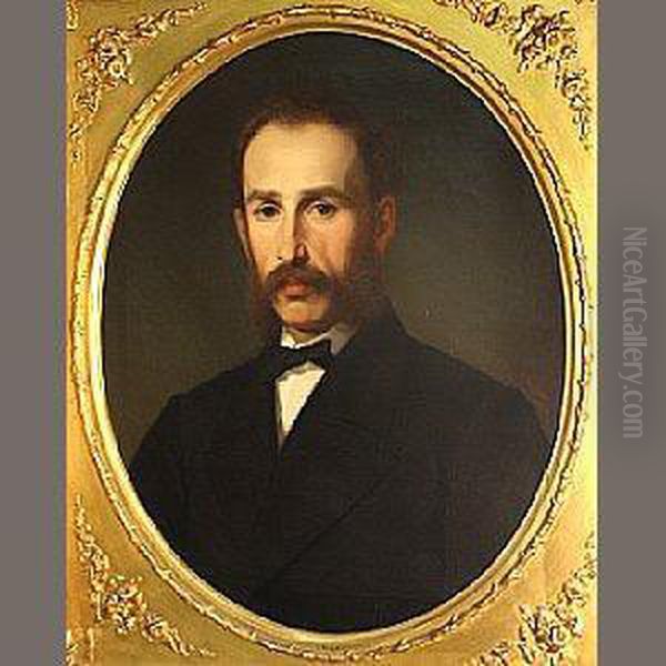 A Portrait Of Julius Baum Oil Painting by Ludwig Neustatter