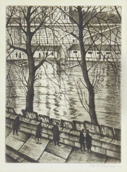 Les Bibliophiles by Christopher R. Wynne Nevinson