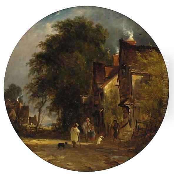 A bit of Kent Oil Painting by George Augustsus Williams