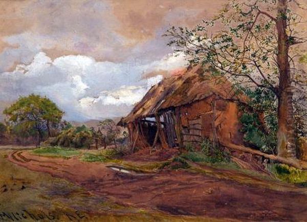 An Old Barn Oil Painting by Catherine Maude Nichols