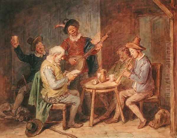 A Musical Party Oil Painting by John Massey Wright