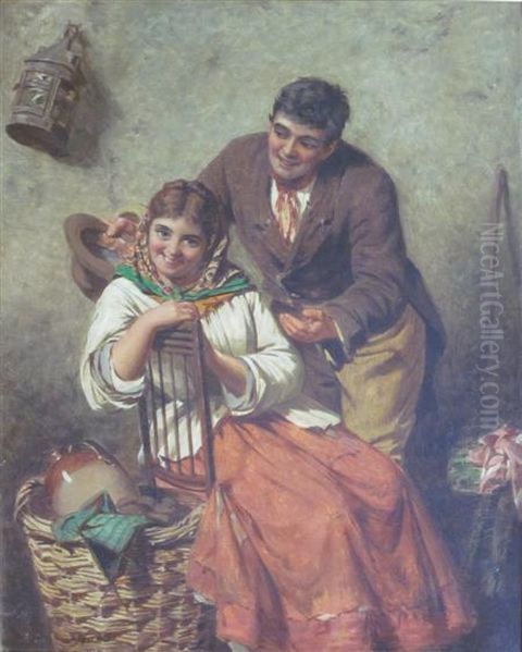 Courting Oil Painting by Erskine Nicol