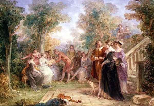 Fete Champetre Oil Painting by John Massey Wright