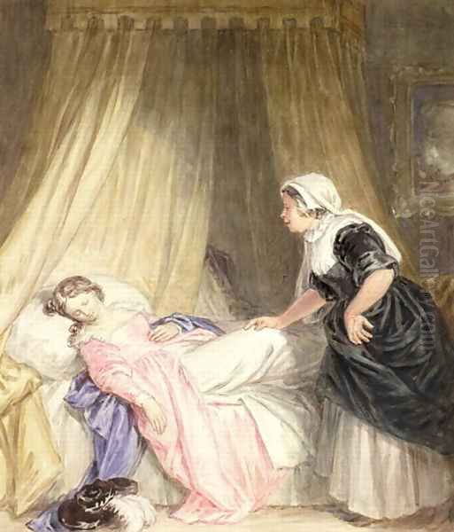 Juliet and her Nurse Oil Painting by John Massey Wright