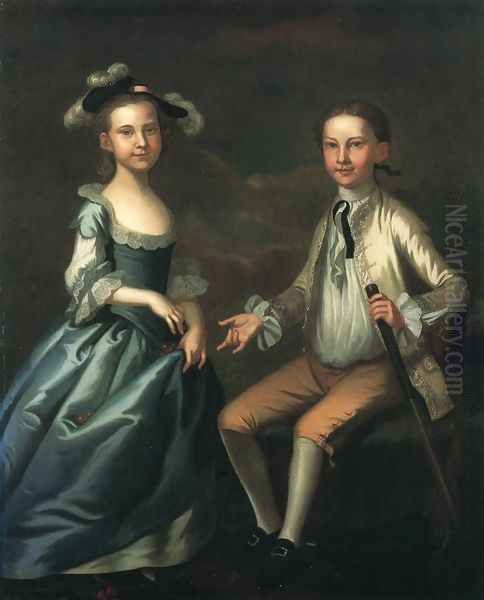 Warner Lewis II and Rebecca Lewis Oil Painting by John Wollaston