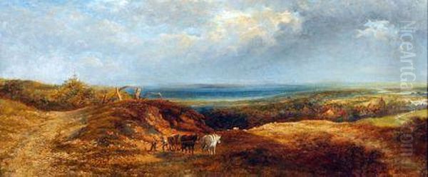 Landscape With Workers In A Quarry Oil Painting by Edmund John Niemann, Snr.