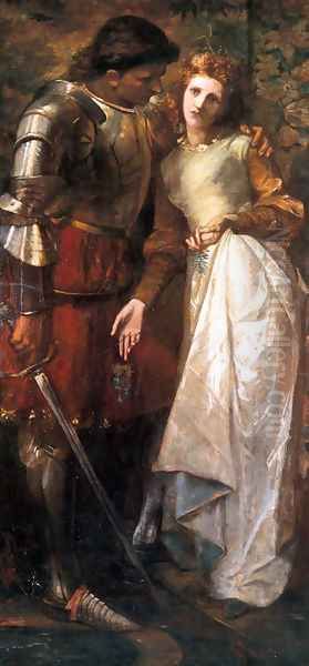 Ophelia and Laertes (or Ophelia here is Rosemary) Oil Painting by William Gorman Wills