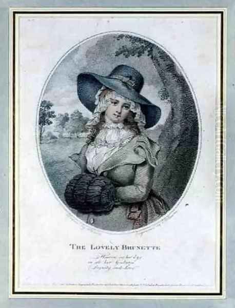 The Lovely Brunette, engraved by E. Williams, pub. by Prattent, 1786 Oil Painting by William Ward