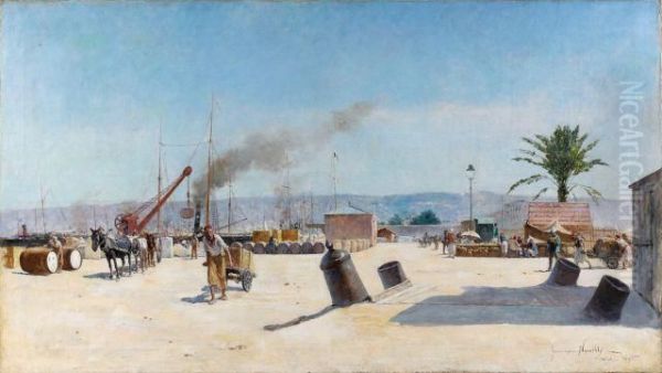 Les Quais D'alger Oil Painting by Francisque Noailly