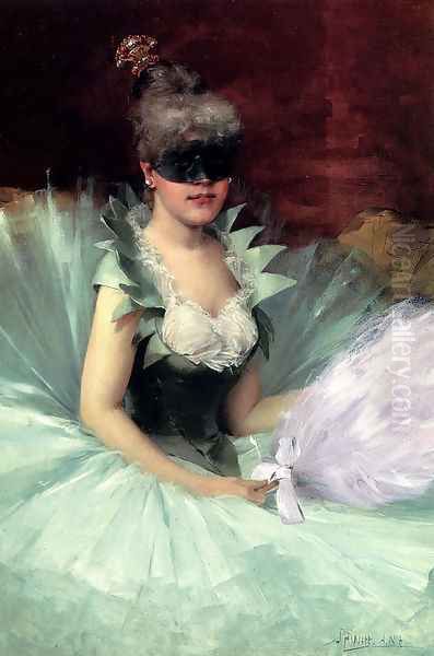 The Masked Beauty Oil Painting by John Harrison Witt