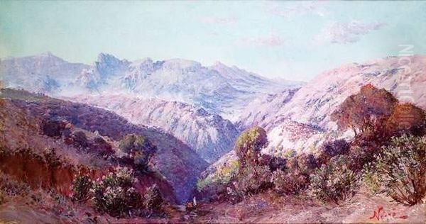 Panorama De L'atlas, Circa 1910 Oil Painting by Maxime Noire