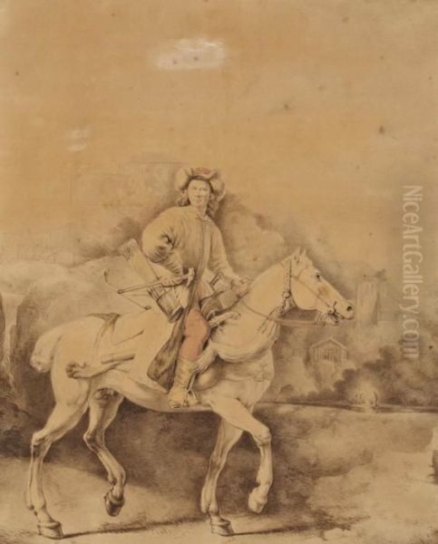 The Polish Rider Oil Painting by Jean-Pierre Norblin De La Gourdaine