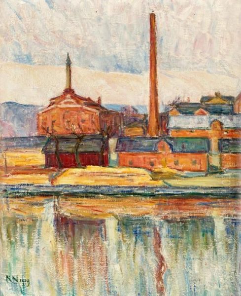 Fabrik A Reimersholme Oil Painting by Karl Fredrik Nordstrom