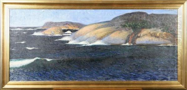 Branningar Mot Klippor Oil Painting by Karl Fredrik Nordstrom