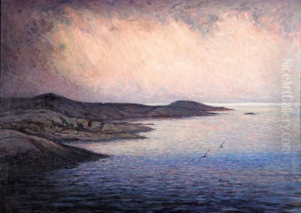 Vastkustlandskap Oil Painting by Karl Fredrik Nordstrom