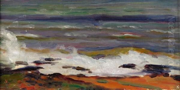 Branningar Mot Stranden Oil Painting by Karl Fredrik Nordstrom