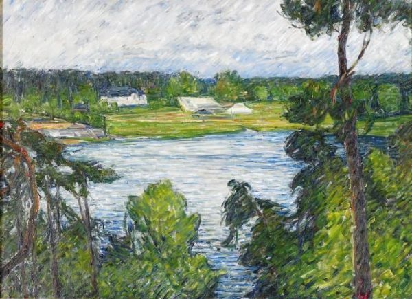 Vid Brunnsviken Oil Painting by Karl Fredrik Nordstrom