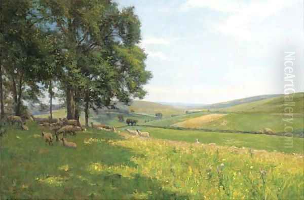 Across the valley Oil Painting by Edmund Morison Wimperis