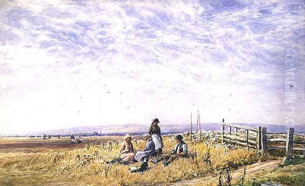 Harvesters at Lunch, 1890 Oil Painting by Augustus Watford Weedon