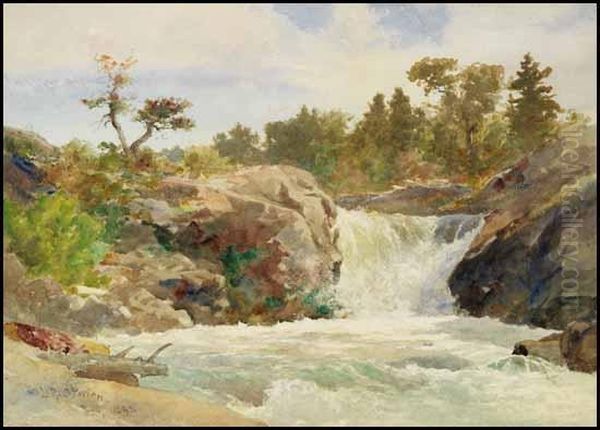 River Rapids Oil Painting by Lucius Richard O'Brien