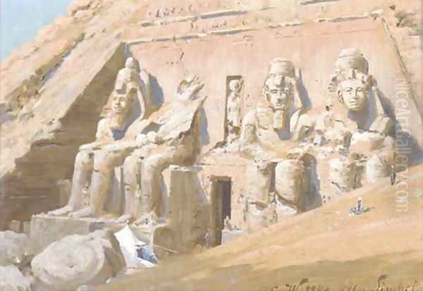 Abu Simbel Oil Painting by Carl Wuttke