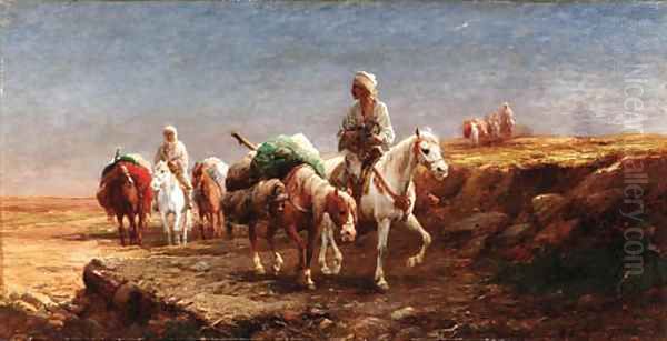 Arab caravan Oil Painting by Michal Gorstkin Wywiorski