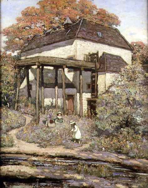 Old Mill, Roberton Oil Painting by Robert J. Walker