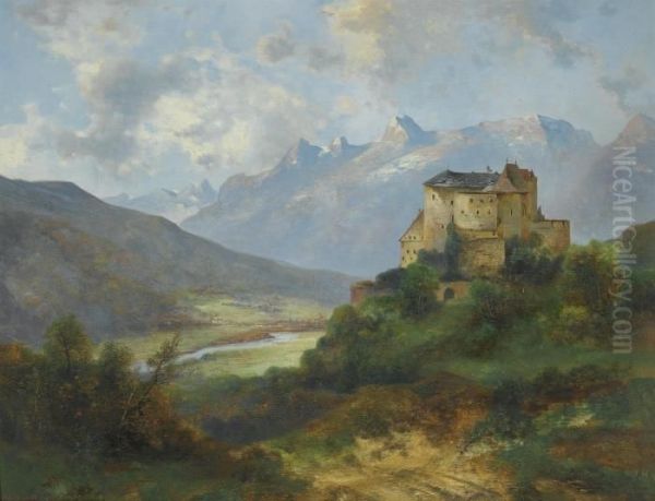 Schloss Vaduz Oil Painting by Adolf Obermullner