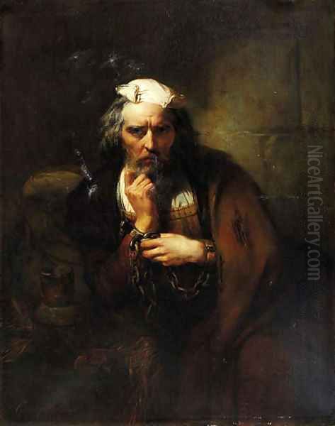 Christopher Columbus in chains Oil Painting by Baron Gustave Wappers