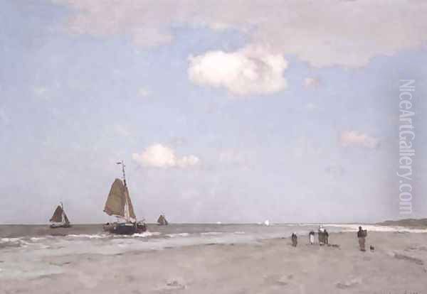 Beach scene, 1887 Oil Painting by Johan Hendrik Weissenbruch