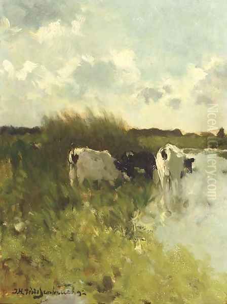 Summer in the polder Oil Painting by Johan Hendrik Weissenbruch